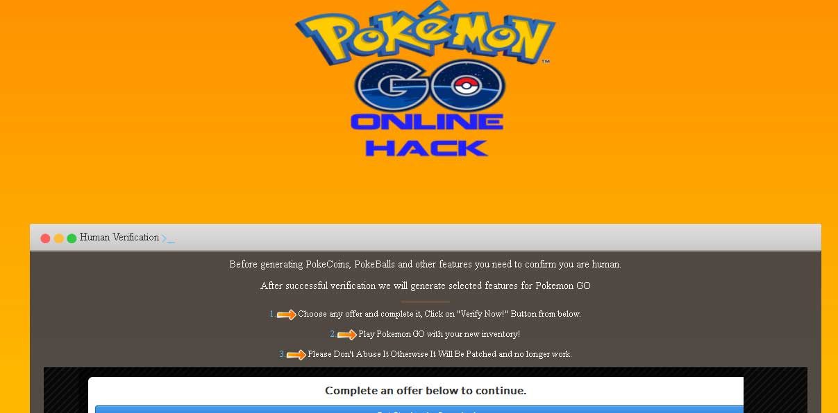Pokemon Go scams reported by Symantec may look like this. Don't fool for them.