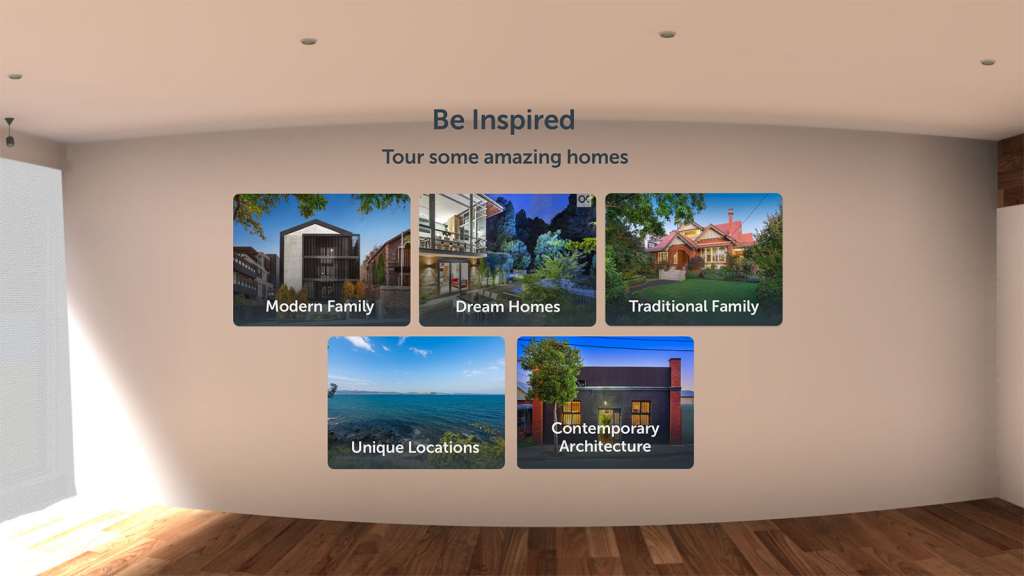 Five category, and at launch, only a few homes are available for virtual tours in each of these.