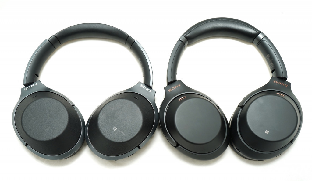 Sony's WH-1000XM2 (left) compared with the WH-1000XM3 (right)