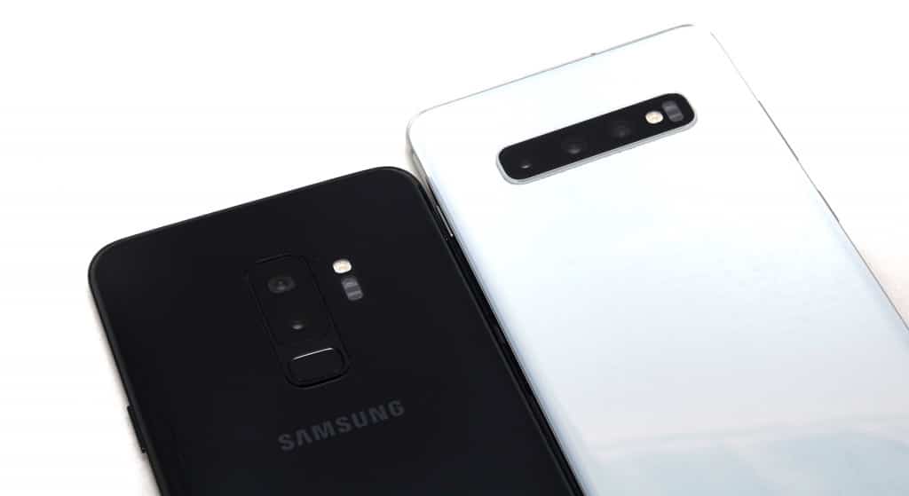 Looking at the back of the Galaxy S9+ (left) next to the Galaxy S10+ (right), you can see the S10+ is a departure from the S9+.