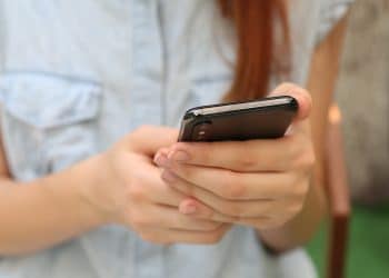 Using a smartphone, iPhone X,