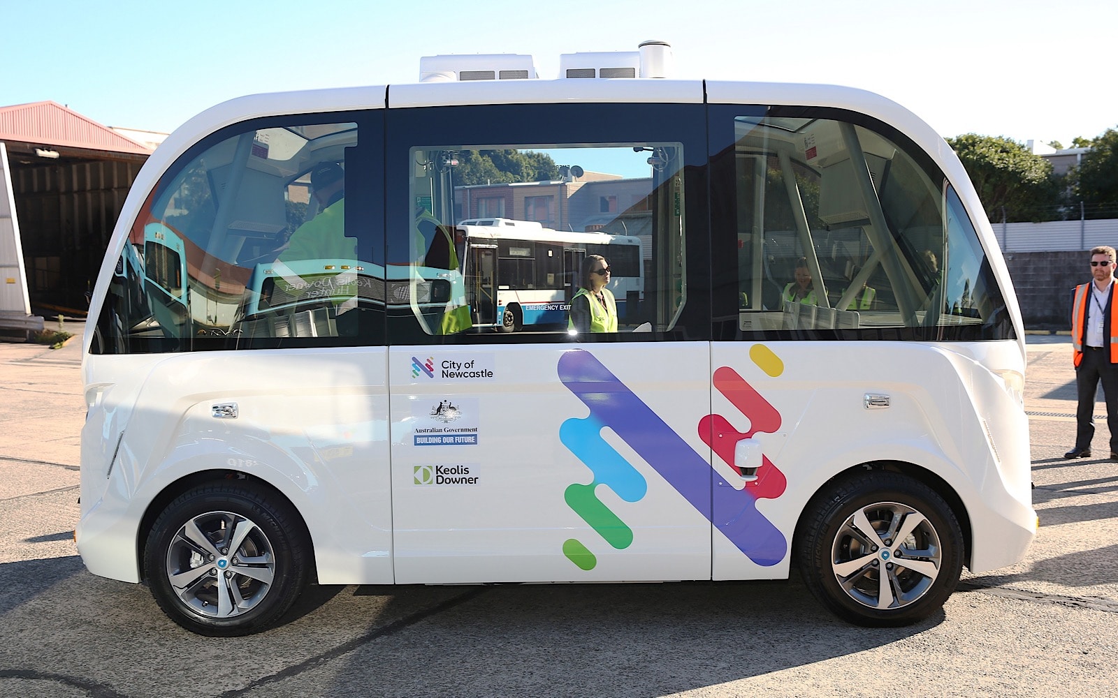 Driverless shuttle bus in Newcastle trial