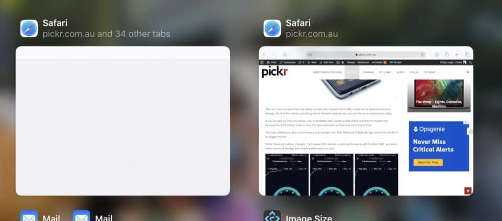 Multitasking two instances of Safari on iPadOS Beta