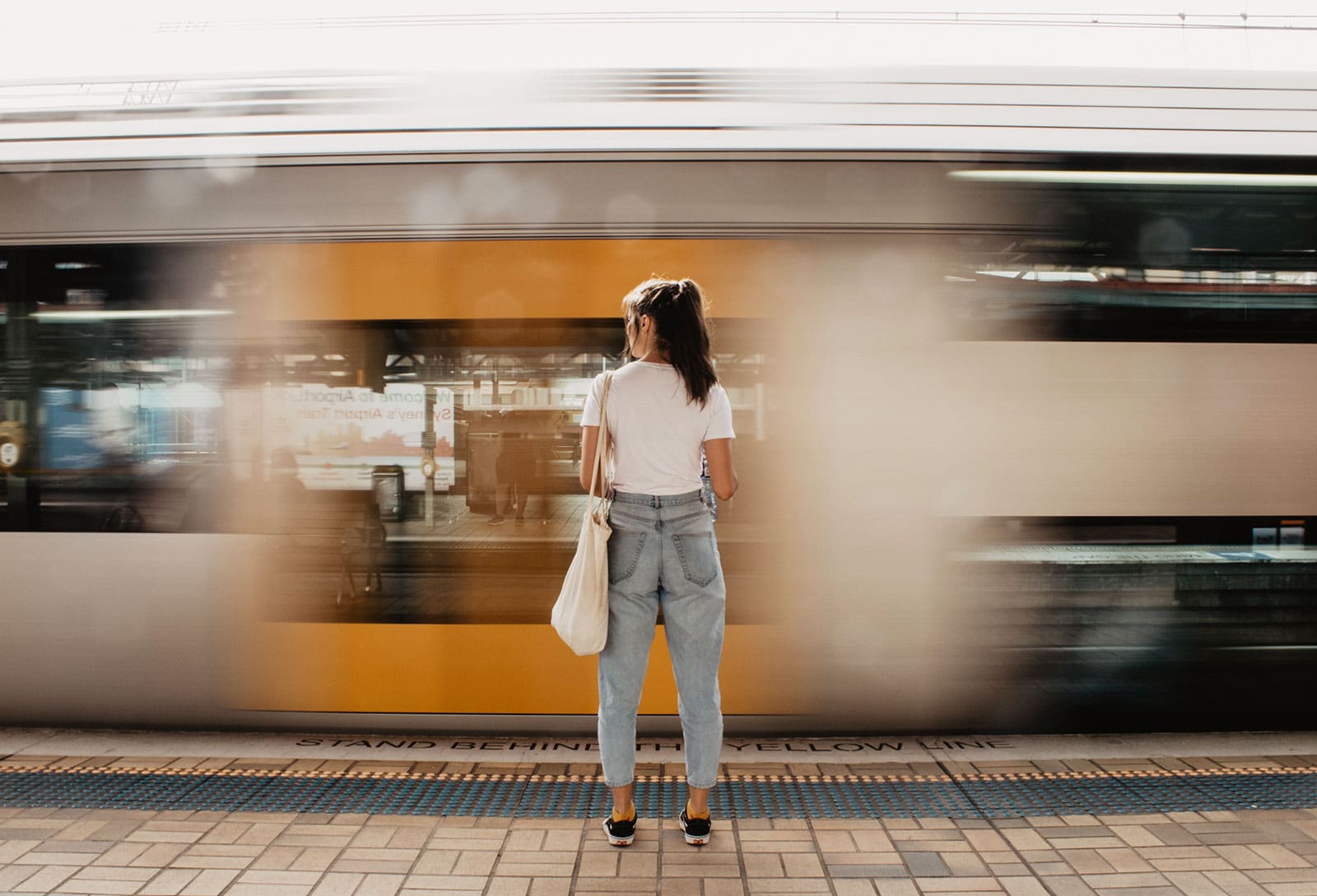 A girl waiting for a Sydney train