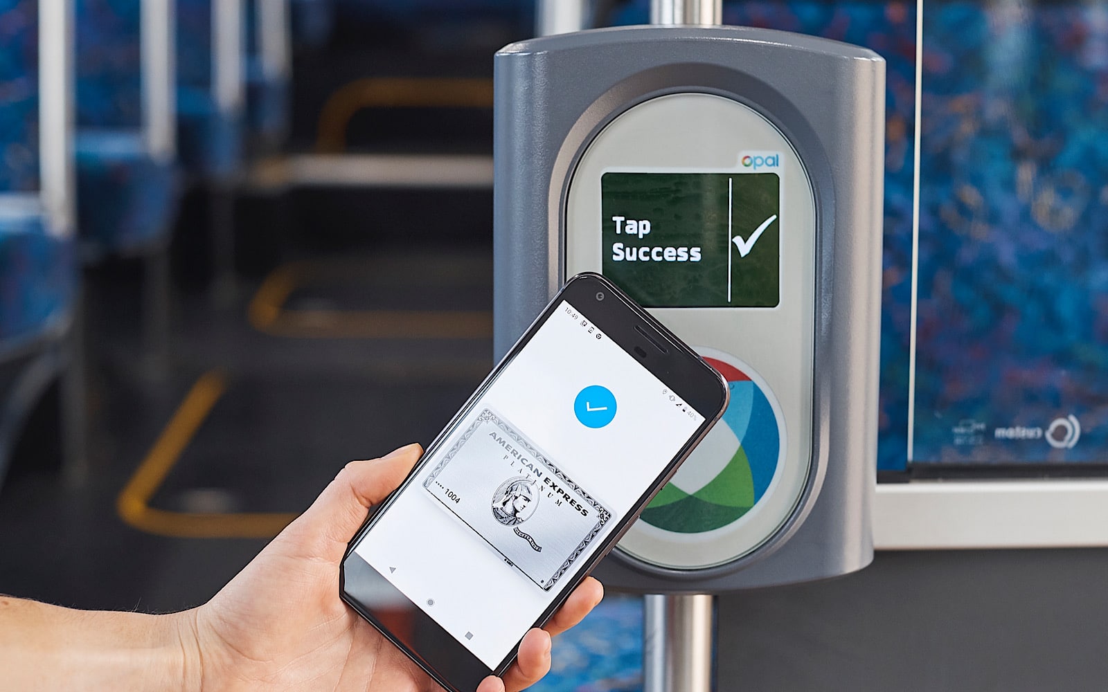 American Express used at an Opal reader on NSW buses
