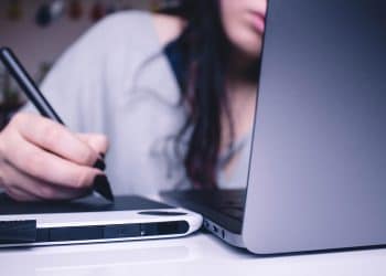 A designer working away