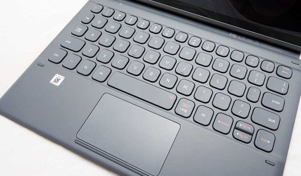 The keyboard of the Galaxy Tab S6