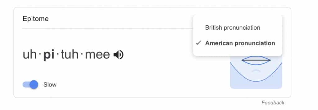 Google's pronunciation feature