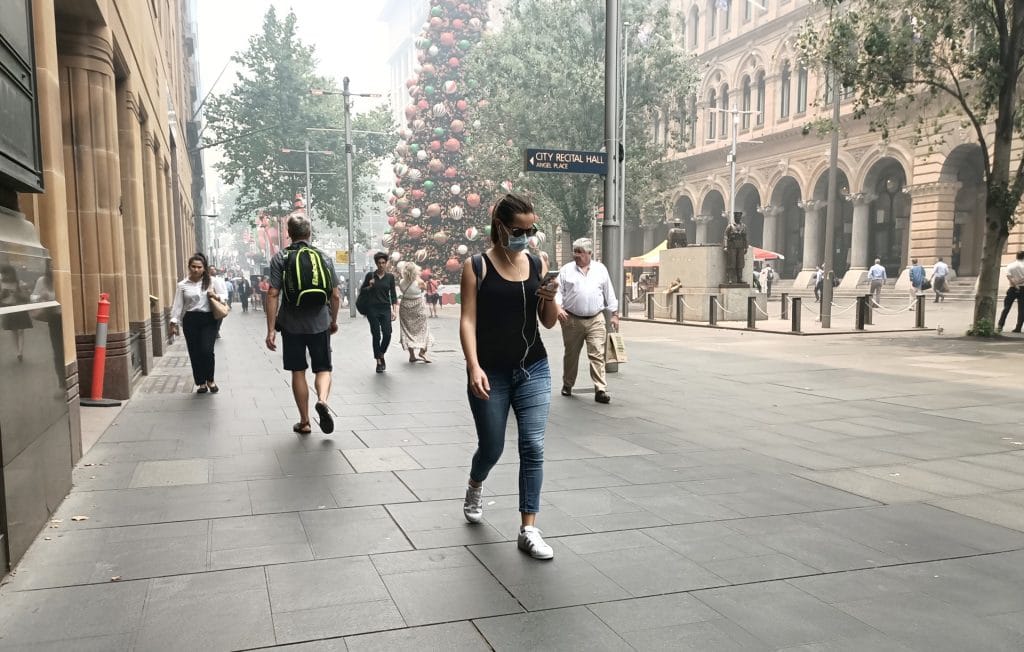 Smoke in Sydney has reached air mask levels