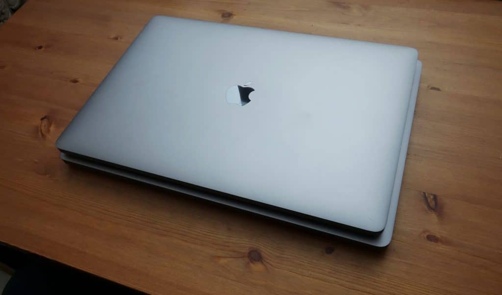 Apple MacBook Pro 15 on top of the MacBook Pro 16