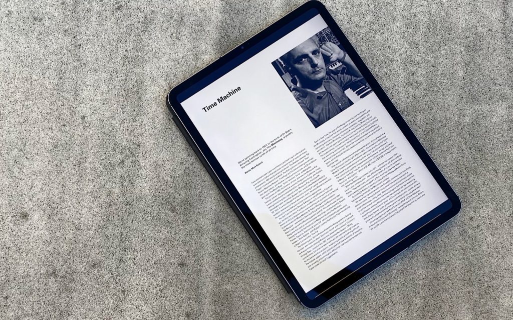 Readly on an iPad Pro with Electronic Sound