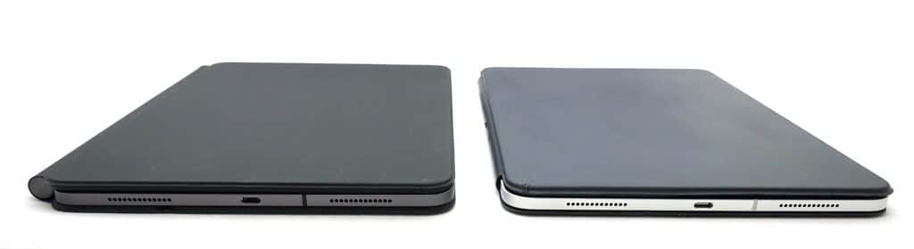 Magic Keyboard (left) compared to the Smart Keyboard Folio (right)