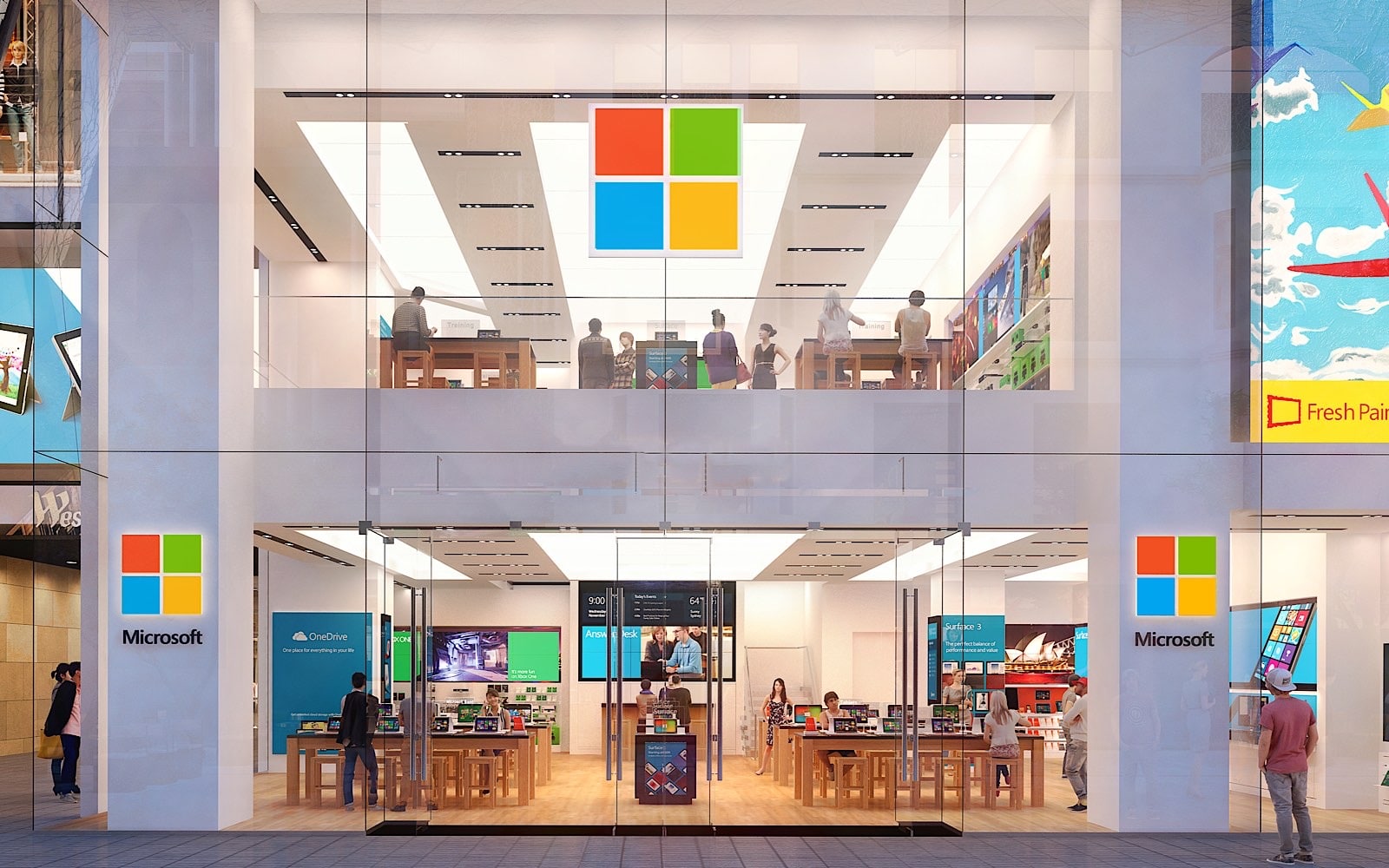 Microsoft Store Sydney at its launch in late 2015