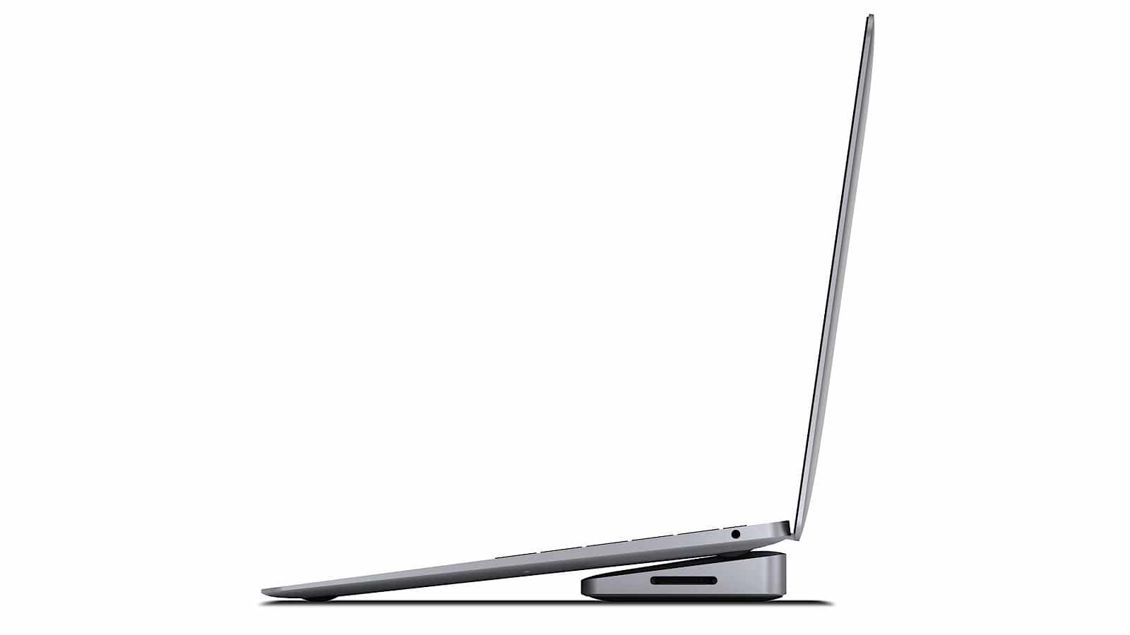 A laptop sitting on the Brydge Stone Pro