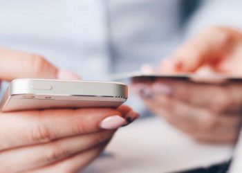 Old phone with a card