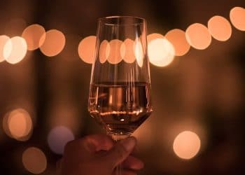 Champagne in a glass for New Year's