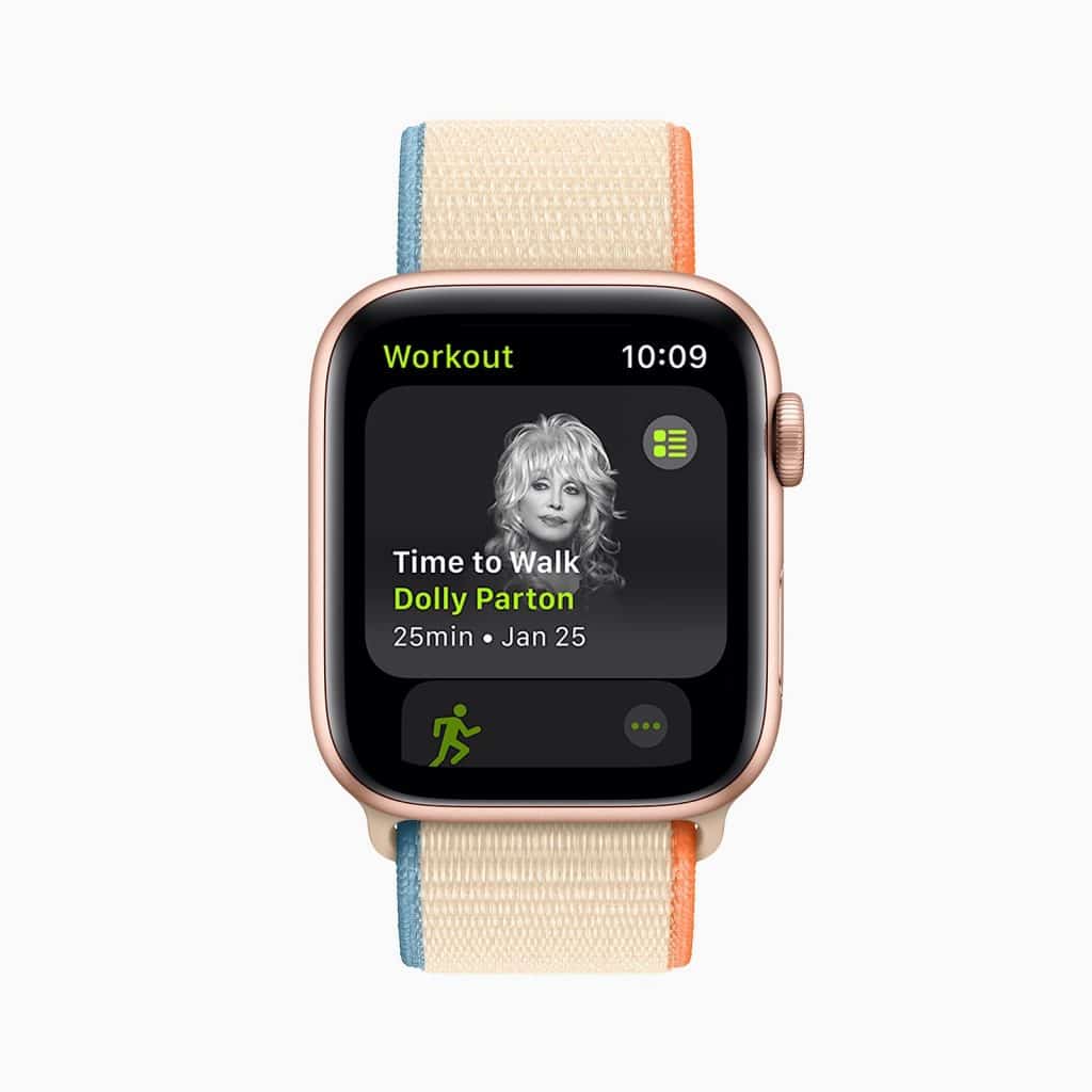 Apple Fitness+ addition of walking with Dolly Parton