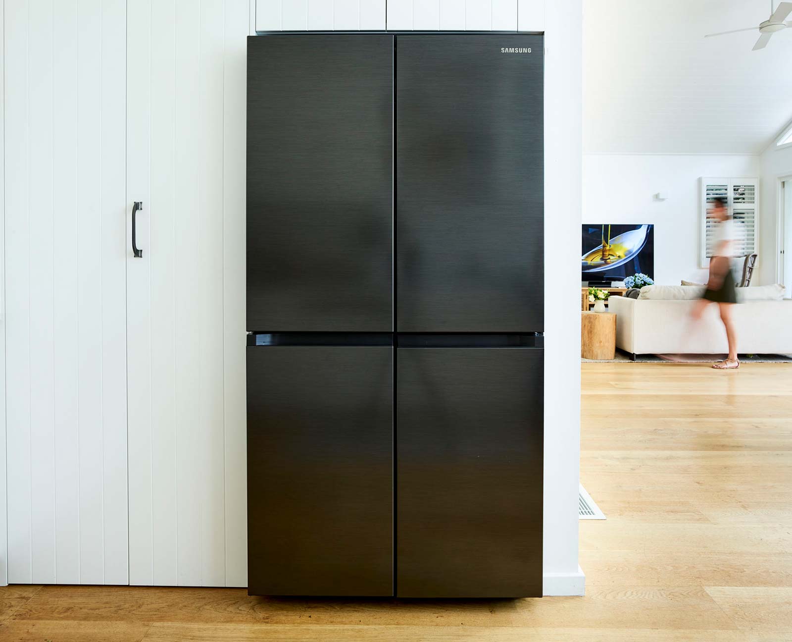 Samsung's 2021 French Door Refrigerator, shown at CES 2021