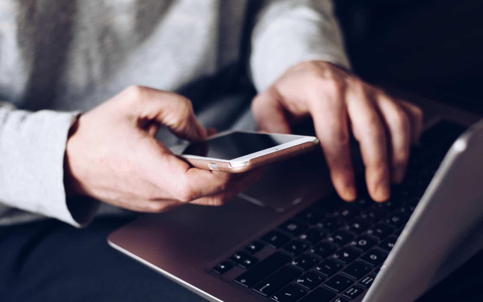 Surfing the web on phone and computer