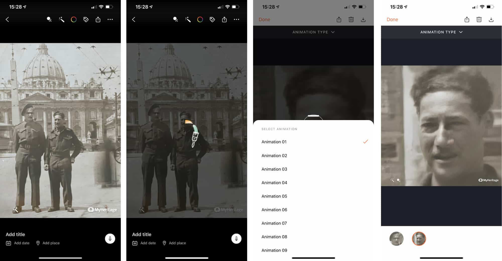 my heritage photo animation app