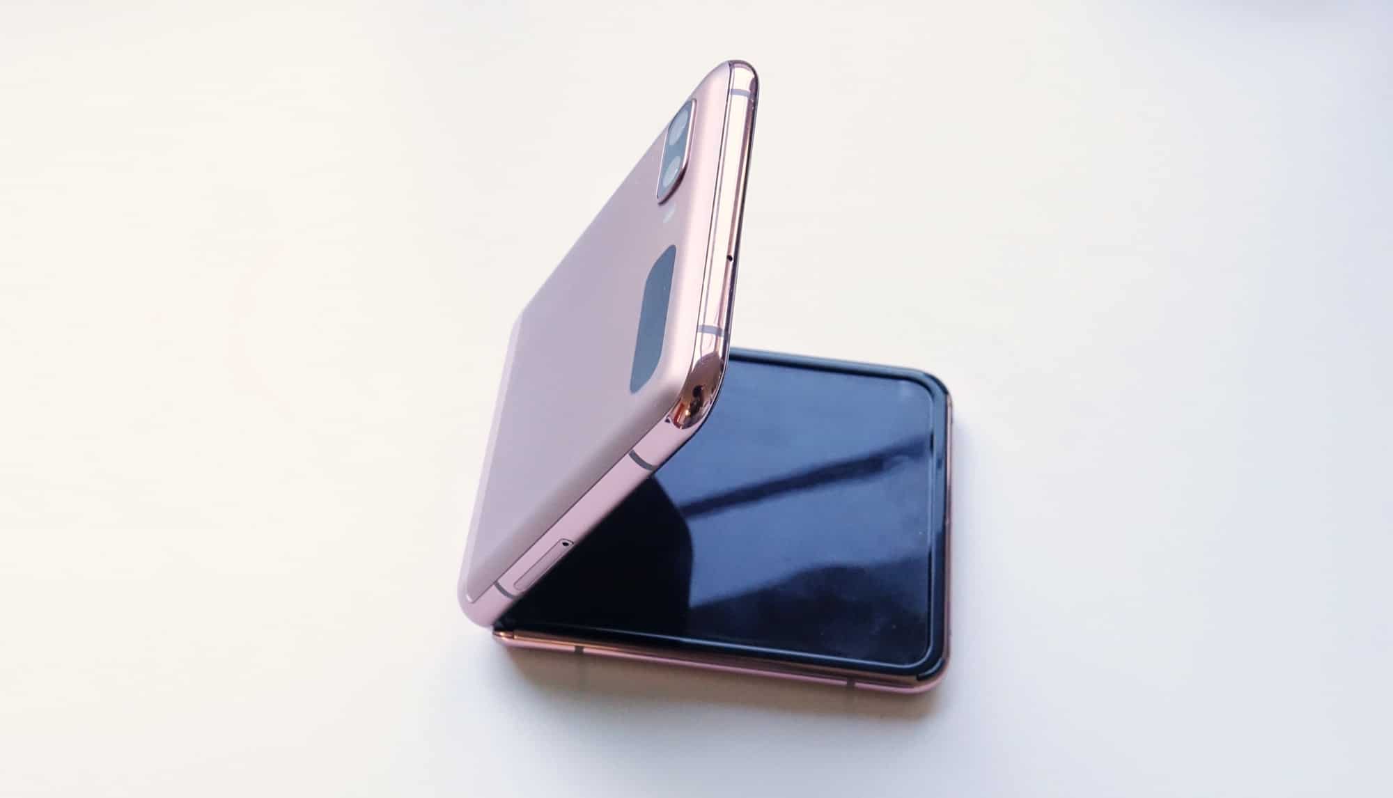 A folded clamshell of the Samsung Galaxy Z Flip 5G