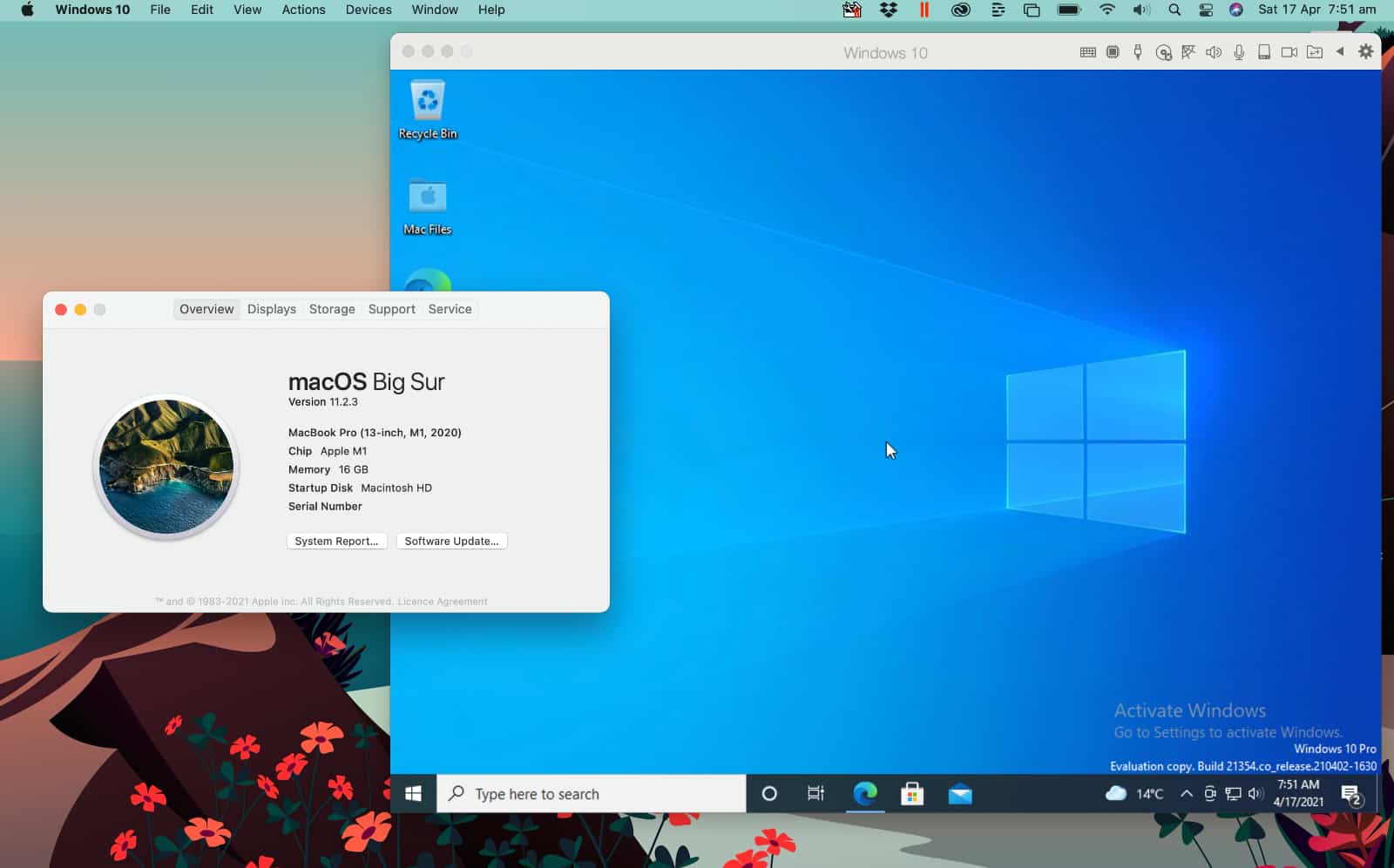 parallels windows 10 m1