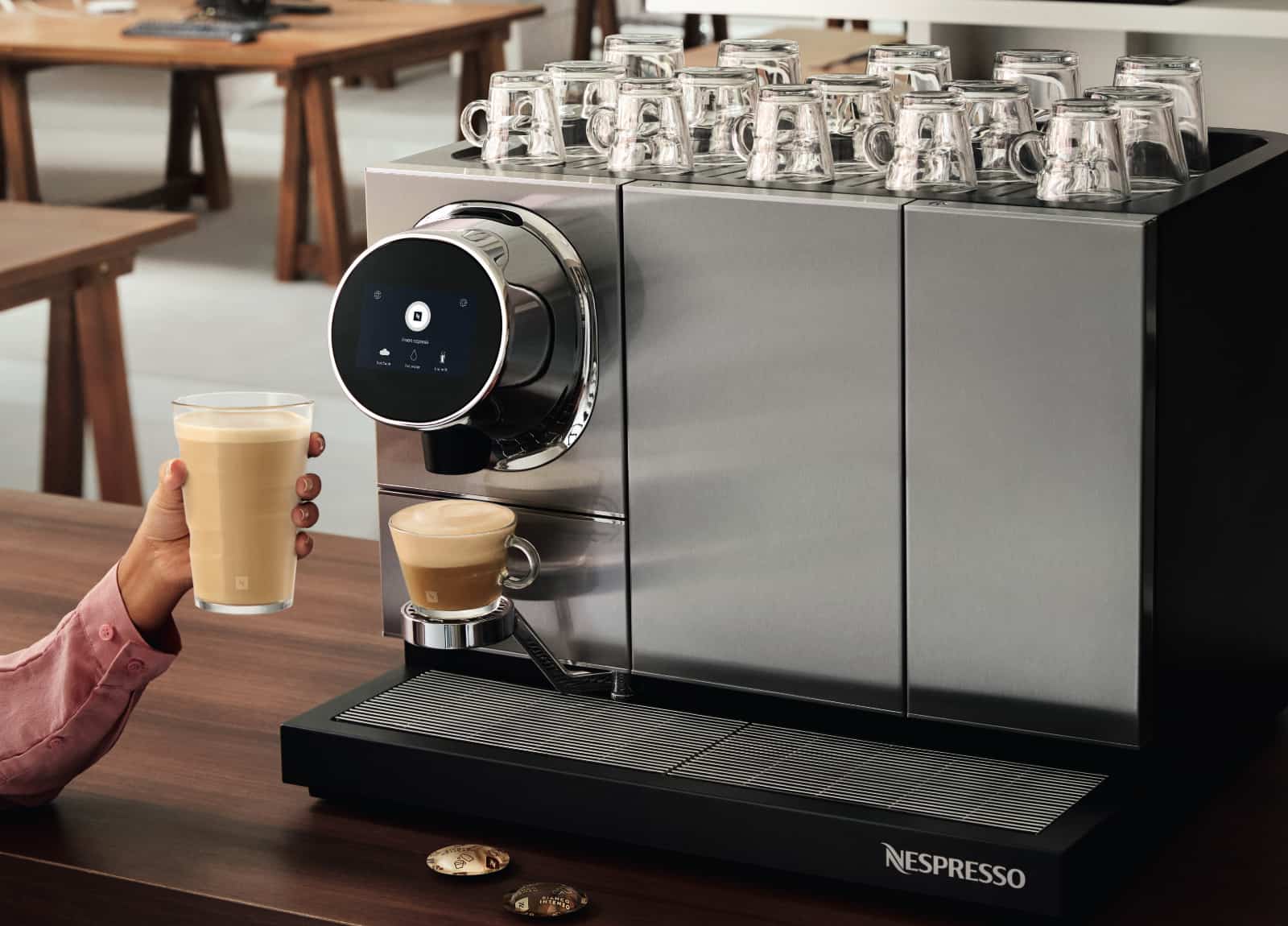 Nespresso's latest coffee machine is mostly touchless for the office