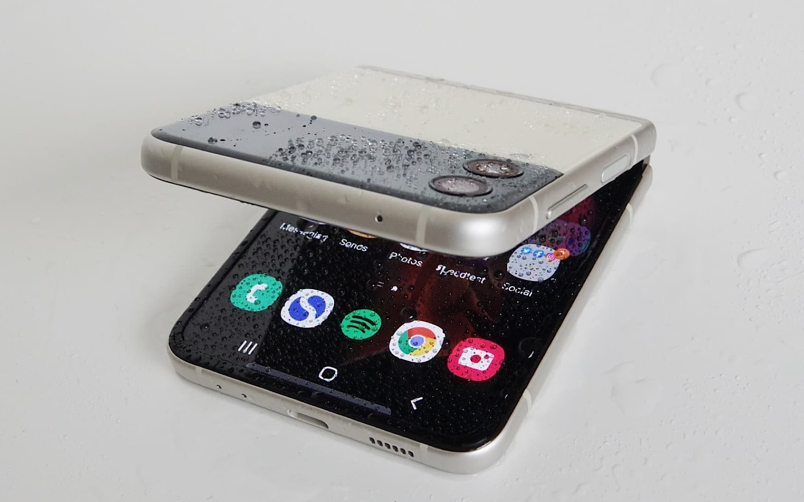 The Galaxy Flip3 is a water resistant foldable.