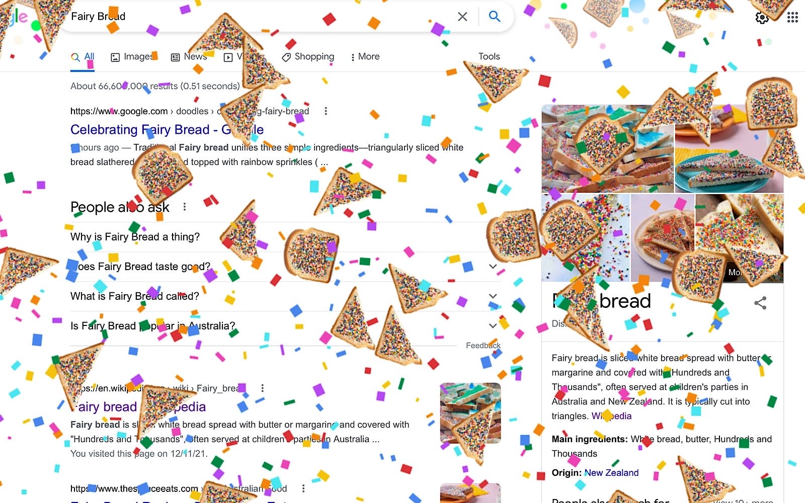 Google's interactive fairy bread Doodle