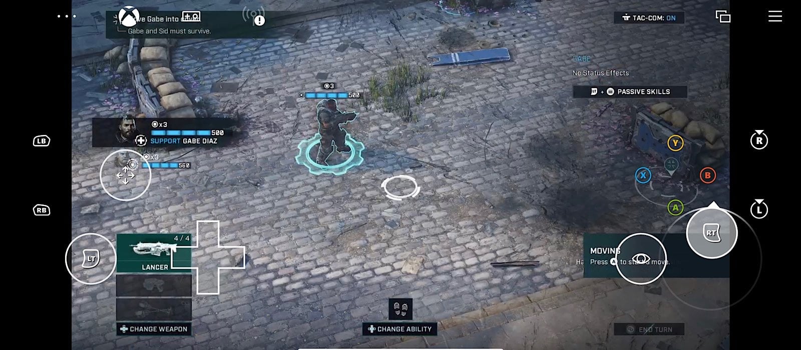 "Gears Tactics" running on an iPhone over Xbox Cloud Gaming Beta