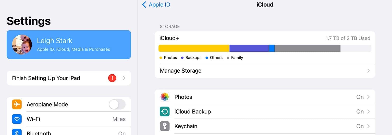 Backup storage options with iCloud