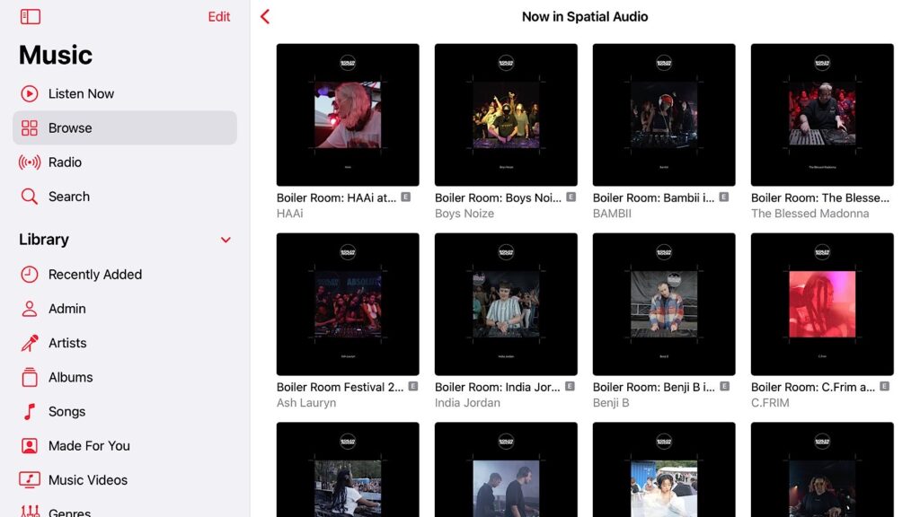 Boiler Room mixes on Apple Music's spatial audio.
