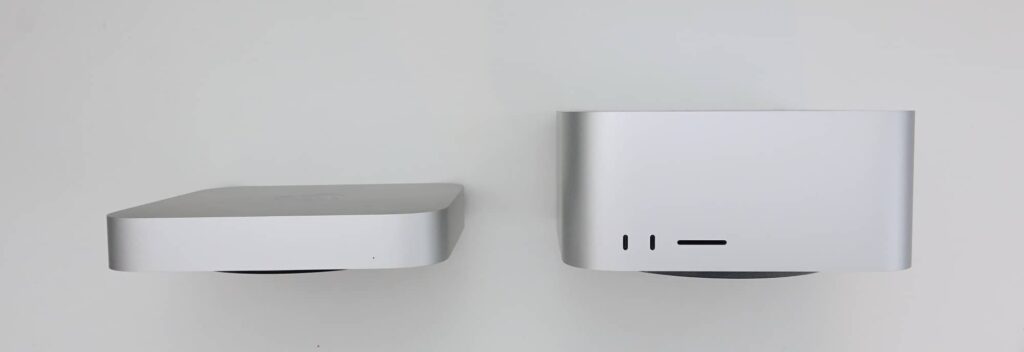 Mac Mini next to the Mac Studio