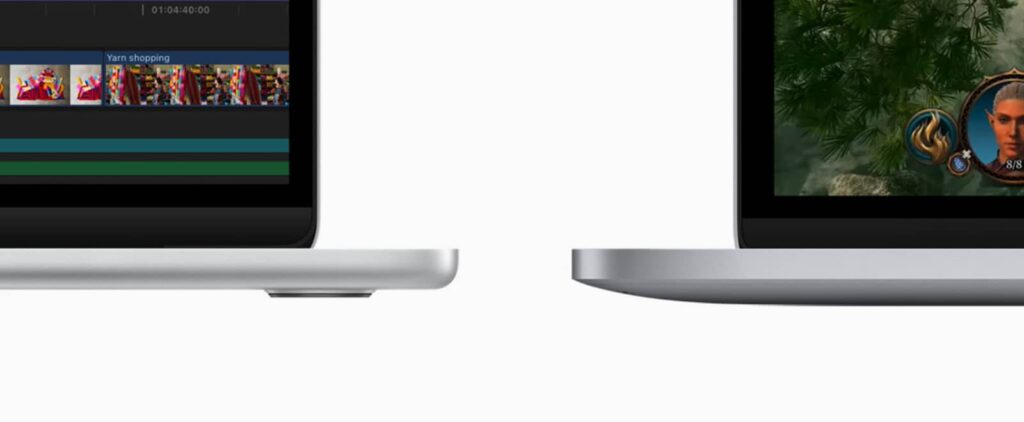 The body differences between the new MacBook Air (left) and the updated MacBook Pro 13 (right).