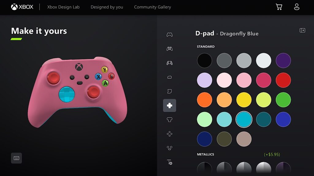 Xbox Design Lab în browser