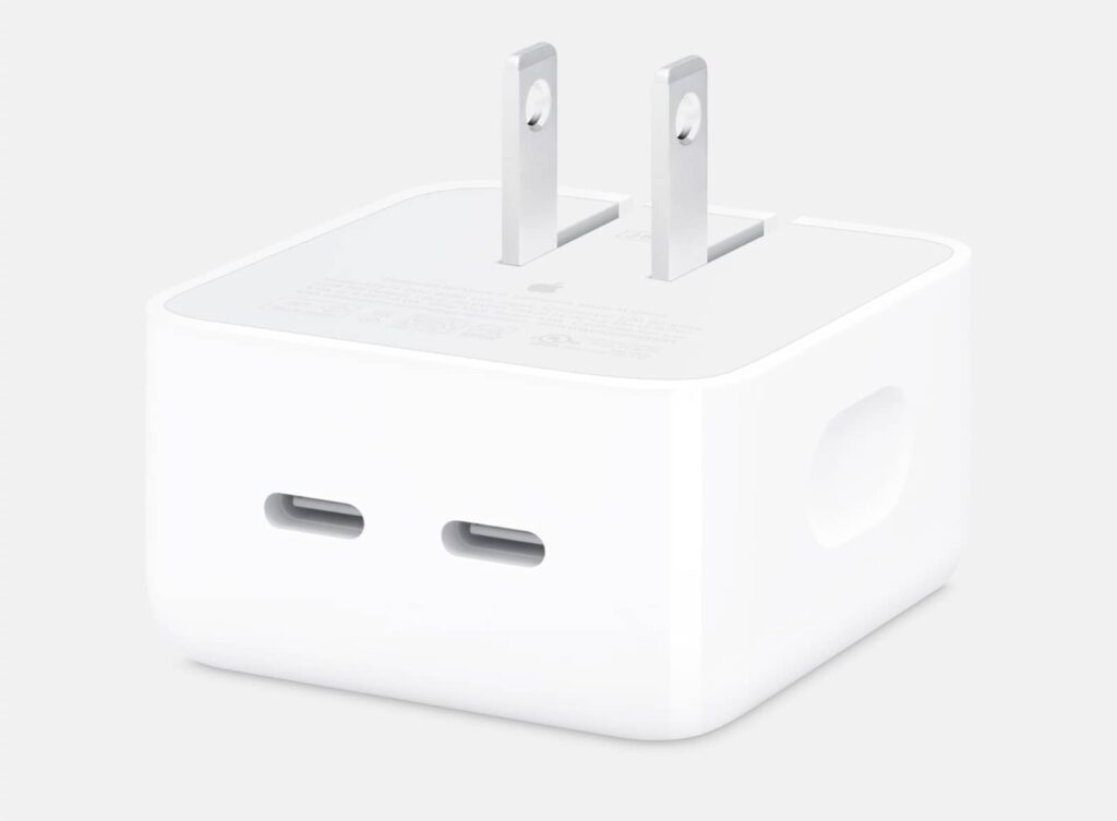 Apple's two-port Type C 35W charging plug for the MacBook Air and one other device of your choosing.