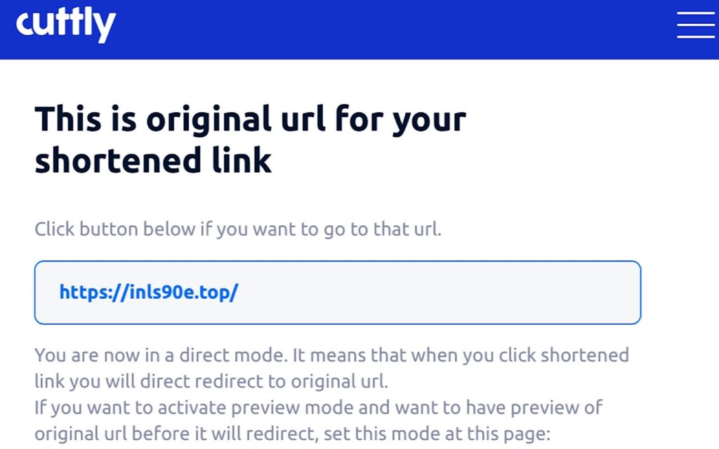 Verifying a Cuttly link