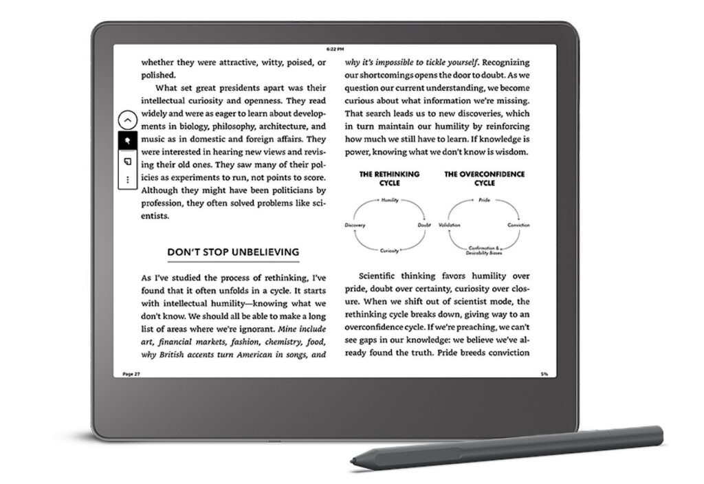 Kindle Scribe's feature additions include a two-column view for reading in landscape mode