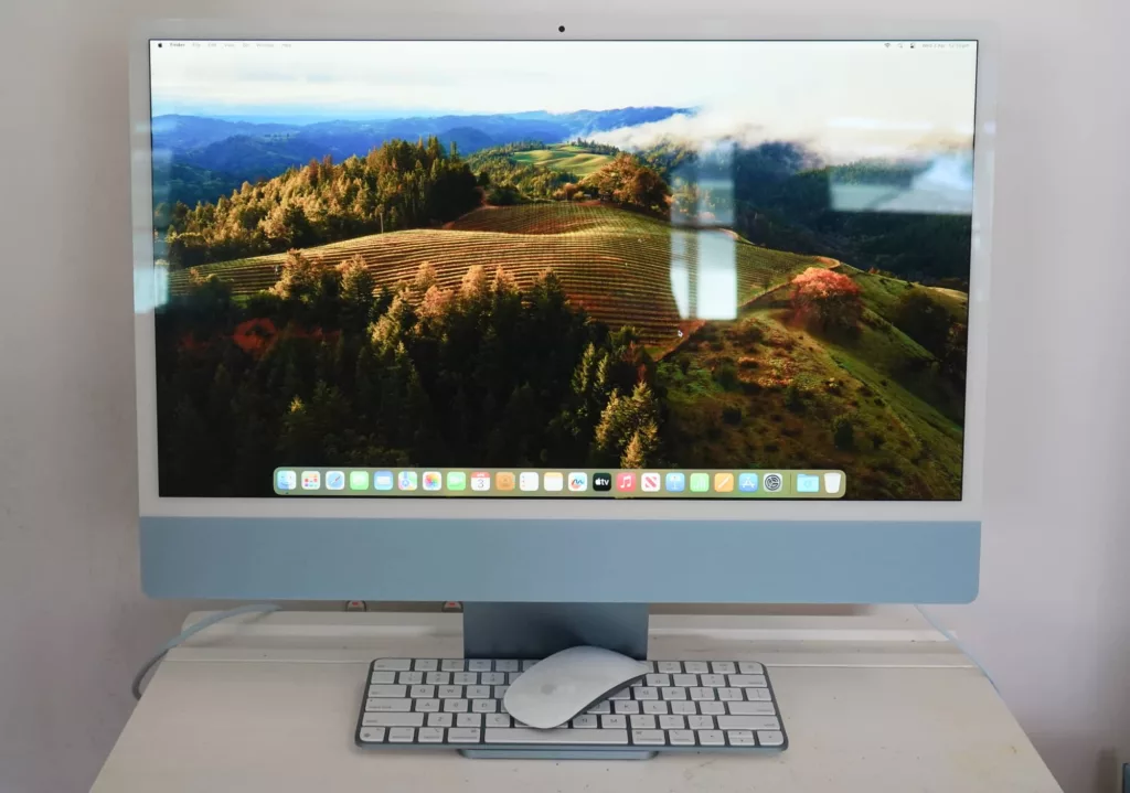 The iMac looks great on a student desk.