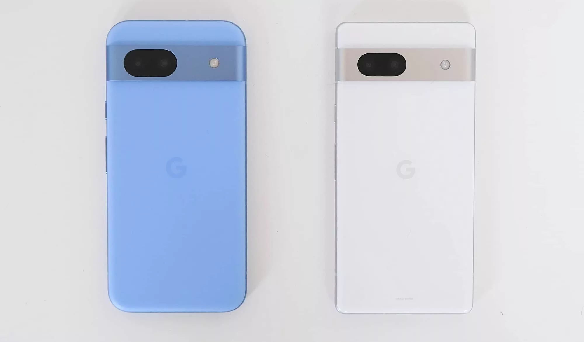 Angles are the main difference in design between the Pixel 8a and the Pixel 7a.