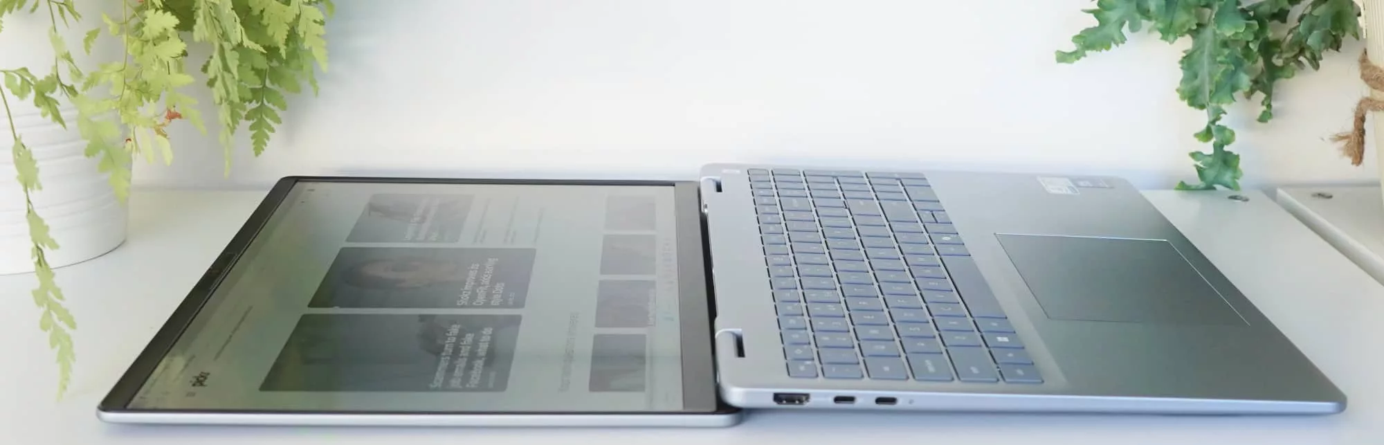 One of the more interesting tricks of the Dell 16 Plus is it can lie flat. There's actually a 2-in-1 model that can be used as a tablet, but this isn't it. 
