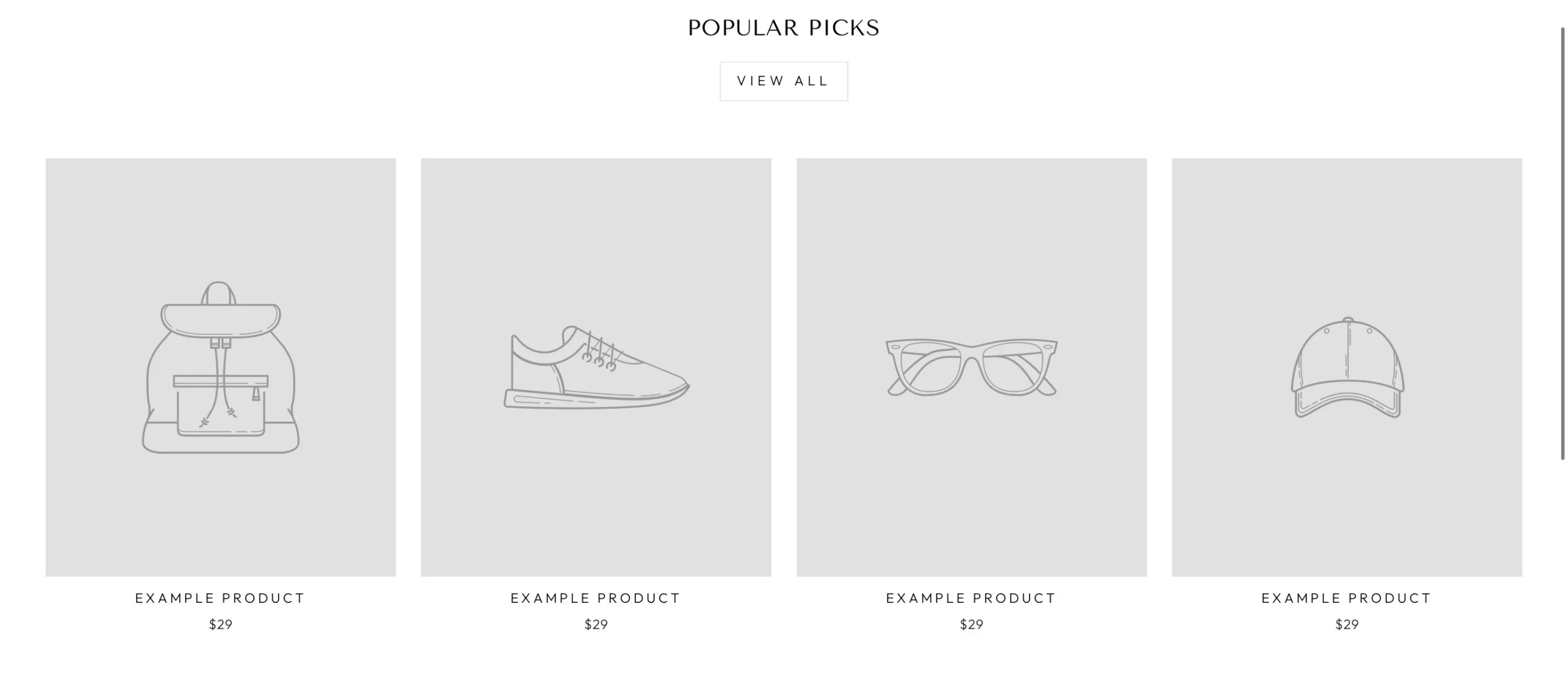 Example products in a website are a sign of a hastily finished website.